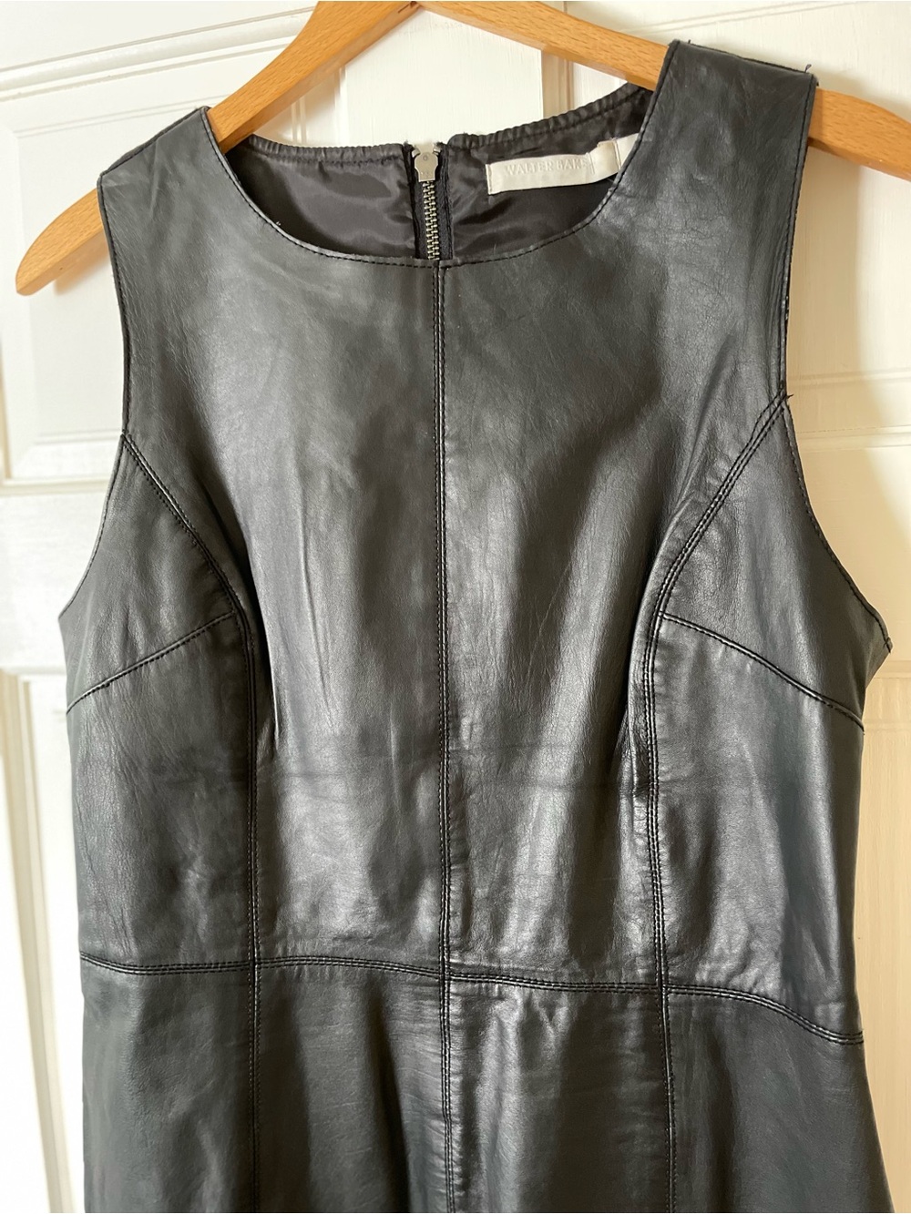 Walter Baker Black Leather Dress Size M - Picture 7 of 12